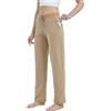 WILLIT Pantaloni da jogging da donna in cotone, lunghi per il tempo libero, pantaloni da yoga, gamba dritta, sport, lounge con coulisse e tasche, fiocchi d'avena, L