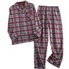 Generico Pigiama Aperto Davanti Uomo Camicia da Notte Sciolto Morbido Eleganti Cotone Caldo Manica Lunga Pigiami Mezza Stagione Completo Autunnale E Invernale Casa Homewear