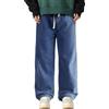 Bauzuoyo Jeans termici da uomo, vestibilità larga, spessi, elasticizzati, caldi, in denim, foderati in peluche, elasticizzati, per il tempo libero, invernali, in pile termico, jeans a gamba dritta, in peluche,