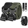 Leskyair 2 Pezzi Cintura Tattica da Uomo 1,5 Regolabile Nylon, Cintura Militare con Fibbia in Metallo a Sgancio Rapido, Regalo con Marsupio Tattico, Fibbia e Gancio