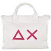 SUN68 Borsa donna Canvas beach big bag bianco BS25SU22 X35220