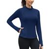 IECCP Maglietta termica da donna, a maniche lunghe, con due tasche, in pile, a maniche lunghe, per sport, traspirante, funzionale, lunga corsa