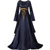 Generico Vestito Gotico Medievale Donna Elegante con Cinturino Vestiti Eleganti Cerimonia Curvy Costume da Dama Dell'80 Vestito Carnevale Veneziano Principessa Abito Capodanno Abiti Strega per Sera Feste