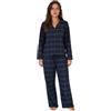 BEEYANOPAL Pigiama Donna in Flanella 100% Cotone a Quadri con Camicia e Pantaloni Morbidi con Vita Elastica, Caldo e Comodo per Inverno (IT, Testo, S, Regular, Regular, Quadri Verdi e Blu Scuro)