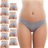 Toocool - Stock 12 Pezzi Slip Donna Mutandine Basic Elasticizzato Cotone Nuovo 170-12 [Grigio, S/M]