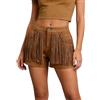 Generico Pantaloncini Jeans Donna A Vita Alta con Frange Effetto Strappato dal Taglio Casual Perfetti per Un Look alla Moda E Spensierato Shorts Donna Eleganti