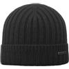 Melegari Berretto di Maglia con Risvolto | Beanie Cremona | Lana e Cashmere | manifattura Italiana | Unisex (Nero)