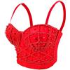Woboren Reggiseno da donna clubwear party punk gotico corsetto punk corsetto push-up con strass diamante