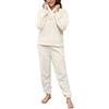 Niwicee Pigiami Due Pezzi da Donna Pigiama Donna Pile Set Invernale in Velluto Super Morbido Set Lounge Sleepwear Sets Sleepwear Soft Accappatoio Winter-C-Vino Rosso-XL