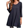 Enmain Maglietta a Maniche Lunghe con Girocollo da Donna Tunica Top Casual Camicette Maglietta Donna Lunga