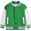 Generico Giacca College Bambino Cappotto Sportivo Baseball Bimbo Bomber Abbigliamento Neonato Felpa Abbottonata Casual Autunno Esterno Manica Lunga Tuta Ragazzi Verde 6 Anni