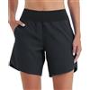 WILLIT Costume da Bagno Donna, Pantaloncini da Nuoto, Boardshorts, Ad Asciugatura Rapida, Estivi, Bikini, Shorts a Vita Alta, Trunks, Protezione UPF50+ UVA, 17,8 cm con Tasche Interne, Nero , 50
