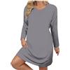 Generico Camicia da Notte Donna Taglie Forti Pigiama Manica Lunga Elegante Invernale Vestito da Notte Cotone Lungo Abbigliamentoda Casa Casual Camicie da Notte XL-5XL