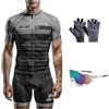 HECLOK Completo Ciclismo Uomo Manga Corta - 9D Gel, Traspirante | 9D Gel, tessuto traspirante e anti-sudore, 3 tasche posteriori, pantaloncini con fondello incluso, per strada e MTB, 4 pezzi