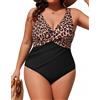 Hanna Nikole Costume da bagno da donna, taglie grandi, push up, costume da bagno intero a forma di costume da bagno elegante, costume da bagno crossover monokinis, costume da bagno regolabile, comodo