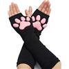 SIROLISA Guanti 3D in silicone a forma di zampa di gatto con orecchie di gatto e coda di gatto, calzini alti, per donne e ragazze, per Halloween, Natale, cosplay