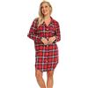 Misscoo Camicia da Notte Donna Cotone Manica Lunga Camicia da Notte Invernale con Bottoni Flanella Elegante