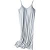 Generic Abito sottoveste da donna con reggiseno integrato, senza maniche, con spalline sottili, camicia da notte morbida, per dormire e rilassarsi, Grigio, L