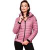 MARIKOO B600 - Giacca trapuntata da donna con cappuccio, adatta per le mezze stagioni, rosa antico, XS