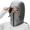 ITODA Unisex Passamontagna Termico in Pile Impermeabile con Cappuccio Regolabile Copertura Completa del Viso Passamontagna Antivento Invernale per Uomini e Donne per Ciclismo e Sci, Grigio, L