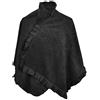 Toutacoo, Poncho Cappa Pile - Donna 01-Nero