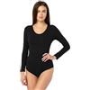 Merry Style Body Manica Lunga Donna BD900 (Nero, XXL)