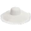 WUODHTW Cappello panama da donna a tesa larga in paglia cappello da spiaggia cappello estivo a tesa larga in paglia arrotolabile cappello da pescatore UPF 50, Bianco Latte 1, Taglia unica