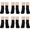BESTCALZE 6 Paia calze calzini donna cotone elasticizzato per tutte le stagioni estate e inverno taglia unica dal 35 al 41 taglio vivo senza elastico nel polsino mod. Laser Nero 35-41