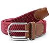 Trendhim Cintura da uomo - Cintura elastica da uomo in blu scuro (105 cm) - Cintura elastica intrecciata con ecopelle e fibbia in metallo per una vestibilità perfetta, Colore: rosso, 105 cm