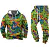 Générique Set Termico Imbottito in Pile da Uomo, Completo Pigiama Caldo in Peluche di Natale, Felpa e Pantalone con Stampe Natalizie, Vestiti da Casa Brutti per Autunno e Inverno, verde, M