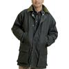 FASHIONISM Giacca da uomo a maniche lunghe classica imbottita cerata country per adulti resistente con cerniera idrorepellente, Oliva, 3XL