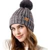 REDESS Donna Inverno Cappello a Maglia Beanie Caldo Pile Foderato con Pompom cap Spesso Slouchy Neve Maglia Cranio Ski cap