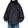 Vagbalena Felpa con Cappuccio retrò Autunnale da Uomo Moda Giapponese Sciolto Streetwear Cyberpunk Giacca Tattica Felpa Hip Hop da Uomo Nera Oversize Giapponese