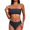 TianWlio Costume da bagno 2 pezzi sexy bikini con allacciatura fascia triangolo e halter bretelle regolabili pancia piatta classico beachwear set per la spiaggia, grigio, L