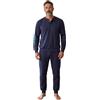 Buccia di Mela Pigiama Uomo Invernale 100% Caldo Cotone 8851 Made in Italy