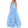 Vhersily Abiti Donna Cerimonia, da Ballo Senza Spalline con Corsetto, in Chiffon, A Strati, da Sera Formali con Spacco, Abbigliamento Primavera, Vestiti Sexy, Curvy, Vestito Damigella Bambina