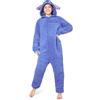 Disney Pigiama Intero Bambina - Pigiamone Stitch in Pile con Zip 4-15 Anni - Pigiami Interi con Cappuccio Gadget Regalo (Blu Stitch, 13-14 Anni)