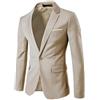 Allthemen Blazer da Uomo con Un Bottone Slim Fit Giacca da Abito Smoking Formale da Lavoro con Tasche Blazer a Collo V Beige Grigio L