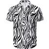 COSAVOROCK Camicia Stampa Zebra Uomo Camicie Animale Hawaiane Casual Shirts, Leopardata, XXL