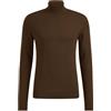 VEQUÈ Maglione Uomo Invernale Collo Alto Lana Cashmere Slim Maglia Pullover Dolce Vita (IT, Testo, XL, Regular, Regular, Marrone)