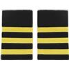 ZUYPSK Divisione pilota a spalla, traversa tradizionale, pilota professionale, spalline, badge con strisce dorate, Gold Three Bars, Taglia unica