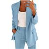 Generico Blazer Donna Elegante Giacca Primaverile Donna Leggero Ancho Giacca Viola Tailleur Primaverile Maniche Lunghe Blazer Mezza Stagione Autunnale Suits Ropa 2#Cielo Blu 5XL