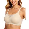 Bresdk Reggiseno Senza Ferretto da Donna per Seni Abbondanti Alto Sostegno, Effetto Push-Up, Senza Cuciture, Confortevole, Classica Bralette Imbottita in Mesh