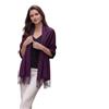 LA FERANI Sciarpa da Donna in Cashmere per Autunno Inverno 185 x 65 - Pashmina Elegante di Lana Tinta Unita, Bianco Nero, Lilla