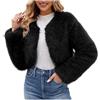 NZYIHAO Giacca in pelliccia sintetica da donna, alla moda, tinta unita, in pelliccia, soffice, invernale, giacca di pelliccia corta, cappotto in pelliccia sintetica, a maniche lunghe, per le mezze stagioni,
