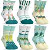 hometrixx 6 Paia Calze In Cotone Traspirante Bambina Calzini Corti Tartaruga Alghe Pesce Verde Giallo Bianco Calzini Alla Caviglia 1-3 Anni
