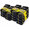 Generico WORK 20 paia Calze da Lavoro (COSTO 1,80€ AL PAIO) Uomo Lunghe Rinforzate in Cotone Forte, Nero con Dettagli Gialli, 20 Paia (Numero, 39-42)