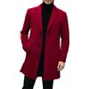 Generisch Cappotto di lana da uomo invernale trench lungo doppio petto cappotto con tasca cappotto invernale termico spesso cappotto da uomo caldo cappotto transizione elegante tinta unita risvolto