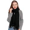 DonDon Sciarpa Donna Invernale Sciarpa Inverno Scialle Stola morbida e calda 185 x 65 cm - nero