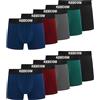 Bobelle Mutande Uomo da 10 Pezzi, Mutande Uomo Boxer Cotone Elasticizzato Traspiranti retrò Biancheria (IT, Testo, L, Regular, Regular, Nero，più Verde，Grigio, Rosso, Blu)